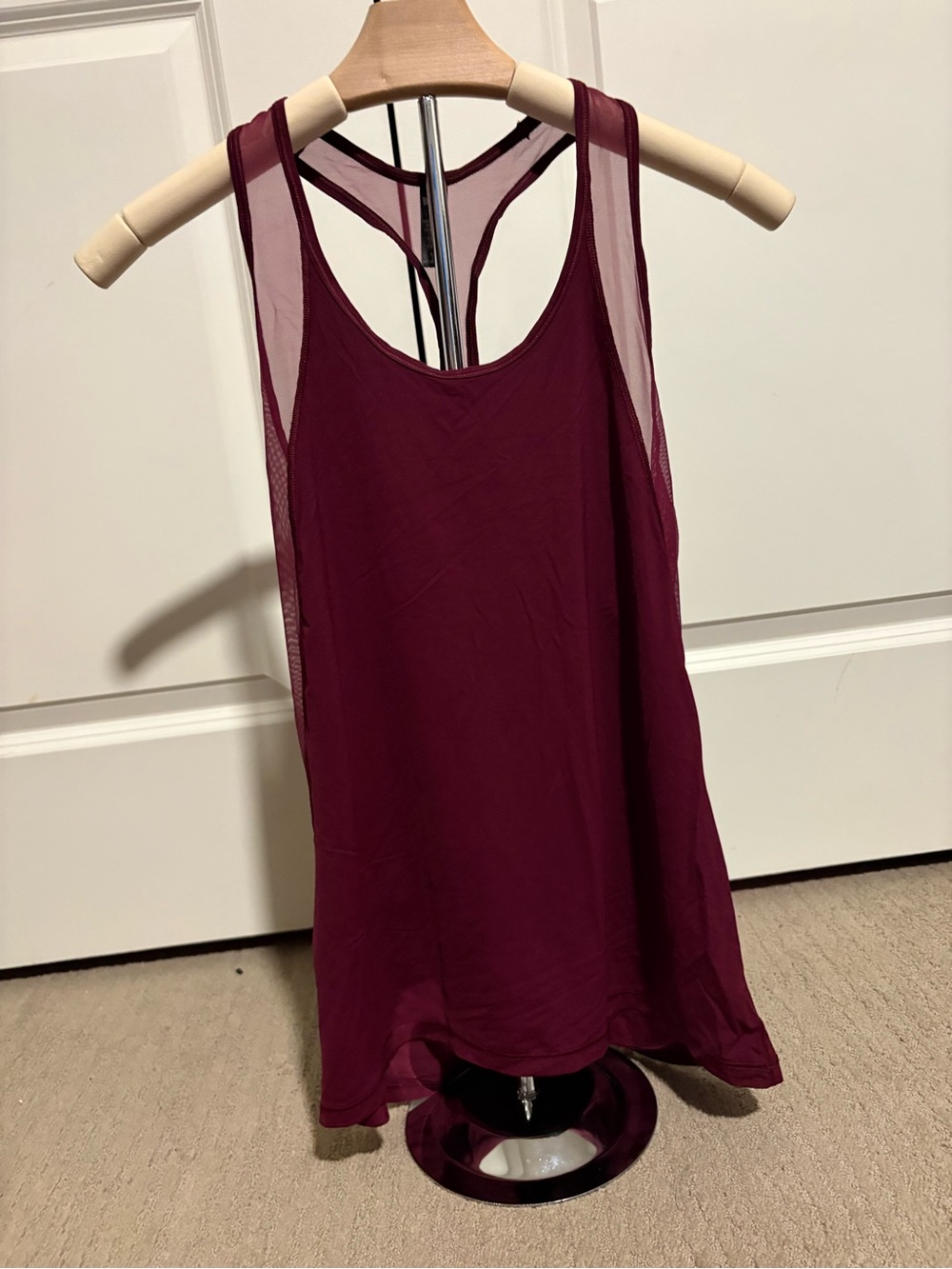 Victoria's Secret Burgundy Mesh-Back Racerback Tank